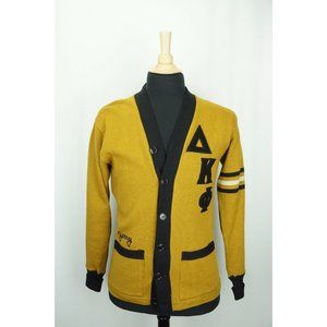 Venus Knitting Mills Inc NYC Kappa Delta Phi fraternity Cardigan Sweater VTG 42